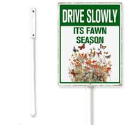 Horienteeon Drive Slowly Sign Its Fawn Season Yard Sign With Stake Street Traffic Road Rustproof Outdoor Aluminum Lawn Grass Street Decorations For Home Garden 6x4.6inch