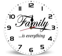 Horienteeon Family Is Everything Wall Clocks Silent Non-Ticking Battery Operated Clock 25cm, Holy Jesus God Wall Clock, Vintage Wall Clocks Home Decor for Kitchen Living Room Bedroom Office