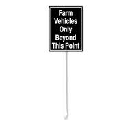 Horienteeon Farm Vehicles Only Beyond This Point Yard Sign With Stake Caution Security Sign 8x12inch Aluminum Warning Sign Wildlife Lawn Grass Garden Farmhouse Ranch Farm Outdoor Decor