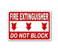 Horienteeon Fire Extinguisher Do Not Block Sign 20x30cm Reflective Aluminum Sign Fade Resistant/Waterproof Indoor or Outdoor Use Easy to Mount