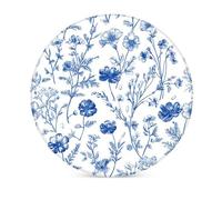 Horienteeon Floral Blue and White Coasters with Metal Holder Floral Coaster 6Pcs Ceramic Drink Coasters Absorbent Cup Mat Non-Slip Cork Back for Home Kitchen Party Table Decor