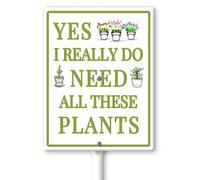 Horienteeon Funny Garden Sign, Yes I Really Do Need All These Plants Yard Sign with Stakes 20×30cm, Sturdy Aluminum Yard Signs Rust Free, Gardening Signs Farmhouse Garden Plant Signs