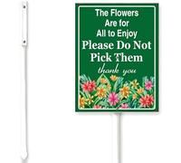 Horienteeon Garden Sign Please Do Not Pick Them Flowers Sign With Stake No Trespassing Private Property Neighborhood Lawn Plaque,Garden Party Outdoor Aluminium Decorations 7x8.8"
