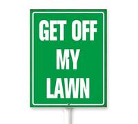 Horienteeon Get Off My Lawn Yard Sign With Stake Keep Off Grass Garden Lawn Neighborhood Lawn Signs,Rustproof Farm Party Porch Street Business Outdoor Aluminium Decorations 7x8.8"