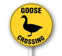Horienteeon Goose Crossing Yard Sign With Stake Goose Area Pet Lover Wildlife Animal Caution Warning Rustproof Aluminum Street Outdoor Use Wildflowers Decorations Home Garden Lawn Round 9.2inch