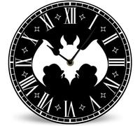Horienteeon Gothic Style Bat Wall Clock Football Decorative Battery Operated 25cm, Round Halloween Clocks Silent Non-Ticking Wall Clocks Battery Operated Living Room Bedroom Kitchen Farmhouse