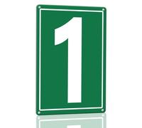 Horienteeon Green Number 1 Sign, House Number Address Aluminium Sign 14×20cm, Sturdy Aluminum Metal Signs, Numbered Signs Outdoor for Parking Lots, Dock, Court, Aisle, Field, Tennis Court
