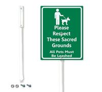 Horienteeon Grounds Sign All Pets Must Be Leashed Yard Sign with Stake Kit 17.5x22cm Sturdy Tall Aluminum Yard Signs Weatherproof Outdoor Metal Signs for Home Lawn Garden