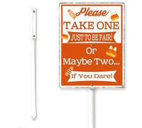 Horienteeon Halloween Yard Sign With Stake Please Take One Candy Trick Or Treat Outdoor Garden Neighborhood Rustproof Outdoor Aluminum Lawn Grass Street Decorations For Home Garden 8x12 Inch