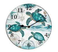 Horienteeon Hummingbird Wall Clock Spring Floral Wooden Clock Wooden Accurate Decorative Clocks, Silent Non Ticking For Bathroom Bedroom/Living Room/Kitchen Hanging Desk Art Round 10"