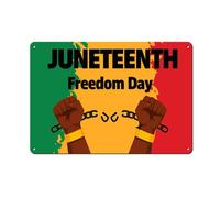 Horienteeon Juneteenth Freedom Day Sign Celebrate Black History Decor 20x30cm Reflective Aluminum Sign Fade Resistant/Waterproof Indoor or Outdoor Use Easy to Mount