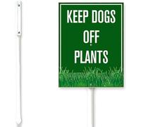 Horienteeon Keep Dogs Off Plants Yard Sign With Stake Keep Off Grass Neighborhood Lawn Signs,Rustproof Farm Party Porch Street Business Outdoor Aluminium Wildflowers Lawnmower Decorations 6x4.6"