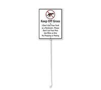 Horienteeon Keep Off Grass Signs for Yard with Stake, Sturdy Aluminum Sign Rust Free, Funny Dog Poop Sign Decoration for Yard Garden Lawn Outdoor Outside 7"×8.8"