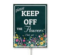 Horienteeon Keep Off The Flowers Yard Sign With Stake Keep Off Flowers Garden Lawn Rustproof Neighborhood Street Business Farm Home Lawn Walkway Ground Porch Aluminium Decorations 7x8.8"