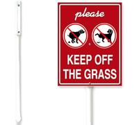 Horienteeon Keep Off The Grass Sign With Stake Dog Signs No Pooping An Peeing 6x4.6inch Lawn Signs,Rustproof Farm Party Porch Outdoor Aluminium Decorations