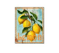 Horienteeon Lemon Aluminum Sign Summer Fruit Lemon Vegetables Fruits Herb Garden Caution Safety Metal Decoration Plaque For Outdoor Use 8x12"