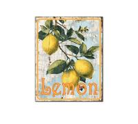 Horienteeon Lemon Aluminum Sign Summer Fruit Lemon Vegetables Fruits Herb Garden Decoration Wall Hanging Metal Plaque For Outdoor Easy Install 12x16"