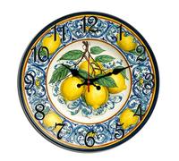 Horienteeon Lemon Floral Wall Clock Lemon Fruit Summer Hanging Clocks Wooden Decorative Decorative Wooden Battery Operated Quartz Silent Hanging Clock For Bedroom Living Room Coffee Bar Round 12"