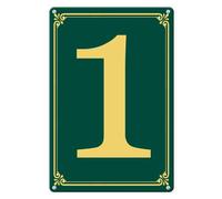 Horienteeon Metal Number 1 Sign, House Number Address Metal Sign 20×30cm, Sturdy Aluminum Wall Signs, Numbered Signs Outdoor for Parking Spot, Dock, Court, Aisle, Field, Tennis Court, Building