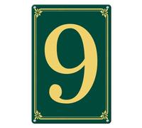 Horienteeon Metal Number 9 Sign, House Number Address Metal Sign 30×40cm, Sturdy Aluminum Wall Signs, Numbered Signs Outdoor for Parking Spot, Dock, Court, Aisle, Field, Tennis Court, Building