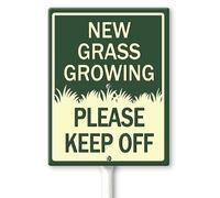 Horienteeon New Grass Growing Keep Off Yard Sign with Stakes 20×30cm, Sturdy Aluminum Yard Signs Rust Free, Keep Off The Grass Yard Sign, Stay Off Grass Signs, Easy to Install