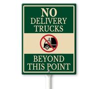 Horienteeon No Delivery Trucks Beyond This Point Yard Sign with Stakes 11.5×15cm, Sturdy Aluminum Yard Signs Rust Free, No Delivery Trucks Sign, No Truck Parking Signs, No Trucks Allowed Sign