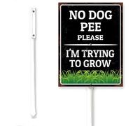 Horienteeon No Dog Pee Please I'm Trying To Grow Yard Sign With Stake Keep Off Grass Street Business Rustproof Aluminum Street Outdoor Use Wildflowers Decorations Home Garden Lawn 8x12"