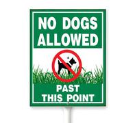 Horienteeon No Dogs Allowed Past This Point Yard Sign With Stake Keep Off The Grass Rustproof Neighborhood Street Business Farm Home Lawn Walkway Ground Porch Aluminium Decorations 7x8.8"