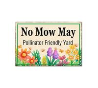Horienteeon No Mow May Pollinator Friendly Yard Aluminum Sign Caution Neighborhood Farm Lawn Prop Walkway Porch Decorations,Street Business Outdoor Aluminium Décor 12x16inch