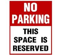 Horienteeon No Parking Aluminum Sign This Space Is Reserved Sign For Yard 8x12inch Street Rustproof Aluminium No Parking Signs For Driveways Yard Event Parking Decor Outside Outdoor