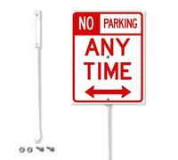Horienteeon No Parking Anytime Signs with Arrow Yard Sign with Metal Stake Easy Installation 11.5x15cm Sturdy Heavy Aluminum Signs Notice Sign for Outdoor Use Lawn