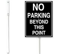 Horienteeon No Parking Beyond This Point Yard Sign With Stake 6x4.6inch Caution Security Caution Safety Outdoor Decoration Rustproof Sturdy Aluminum Sign For Outdoor Use