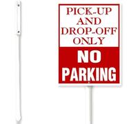 Horienteeon No Parking Sign With Stake Pick-Up And Drop-Off Only Sign For Yard 8x12inch No Parking Signs For Driveways Yard Lawn Street Business Farm Lawn,Event Parking Outdoor Aluminium Décor