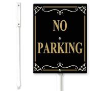 Horienteeon No Parking Yard Sign with Stakes 17.5×22cm, Sturdy Aluminum Yard Signs Rust Free, No Parking Signs, Private Property No Parking Do Not Park Here Yard Signs, Funny Reserved Parking Sign