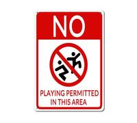 Horienteeon No Playing Permitted in This Area Sign 14x20cm Rust Free Aluminum, Sturdy Metal Signs with Fade Resistant for Home Farm Yard Indoor or Outdoor Use