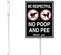Horienteeon No Poop And Pee Sign With Stake No Pee Or Poop Dog Signs 6x4.6inch Rustproof Aluminum Yard Sign With Stake Outdoor Yard Decorations Home Garden Lawn