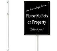 Horienteeon No Poop And Pee Zone Yard Sign With Stake No Dogs Allowed Farm Street Road Lawn Neighborhood Grass Wildflowers Garden Party Outdoor Aluminium Decorations 6x4.6"