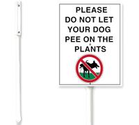 Horienteeon No Poop Sign With Stake Do Not Let Dog Pee On The Plants 8x12" Outdoor Lawn Puppy Yard Sign Ground Stakes Decoration Aluminum Sign And 12.8" Stake Kit
