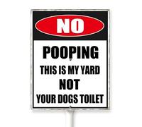 Horienteeon No Pooping Yard Sign With Stake This Is My Yard Not Your Dogs Toilet Rustproof Aluminum Street Outdoor Use Wildflowers Decorations Home Garden Lawn 6x4.6"