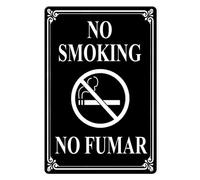 Horienteeon NO Smoking/NO FUMAR Bilingual Aluminium Sign 14×20cm, Sturdy Aluminum Tin Signs Rust Free, Bilingual No Smoking No Vaping Sign in English and Spanish
