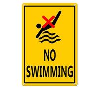 Horienteeon No Swimming Sign 20cm×30cm, Sturdy Aluminum Metal Signs Rust Free, No Diving Sign, Pool Sign for Swimming Pools Rives, Warning Signs