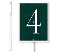 Horienteeon Number 4 Yard Sign, House Number Address Yard Sign with Stakes 11.5×12cm (Seamless Crossing Background), Aluminum Signs Rust Free, Address Signs for Outside Law Yard
