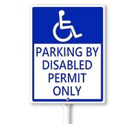 Horienteeon Parking by Disabled Permit Only Yard Sign with Stakes 20×30cm, Sturdy Aluminum Yard Signs Rust Free, Hospital Reserved Parking/Notice/Handicap Parking Yard Sign for Hospital