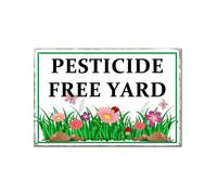 Horienteeon Pesticide Free Yard Aluminum Sign Pollinator Friendly Caution Neighborhood Lawn Rustproof Farm Party Porch Street Business Outdoor Aluminium Garden Decorations 8x12inch