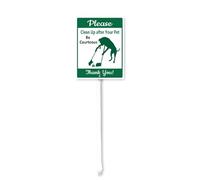 Horienteeon Please Clean Up After Your Pet Be Courteous Signs for Yard with Stake, Sturdy Aluminum Sign Rust Free, Funny Dog Poop, Water Resistant Sign Decor for Yard Garden Lawn Outdoor 11.5×15cm