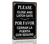 Horienteeon Please Close and Latch Gate Aluminum Sign 20×30cm, Sturdy Aluminum Metal Signs Rust Free, Bilingual English Spanish Keep Gate Closed Signs, Door Closed Sign