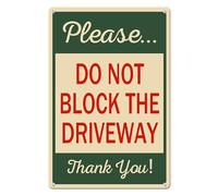 Horienteeon Please Do Not Block The Driveway Thank You Aluminium/Metal 30×40cm, Sturdy Aluminum Wall Signs Rust Free, No Parking in Driveway Signs, Private Driveway Sign