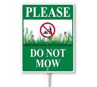 Horienteeon Please Do Not Mow Yard Sign with Stakes 11.5×15cm, Sturdy Aluminum Yard Signs Rust Free, No Mow May Yard Sign, Lawnmower Garden Signs Outdoor for Lawn Yard Garden Decor, Easy to Install