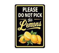 Horienteeon Please Do Not Pick The Lemons Sign 30x40cm Rust Free Aluminum, Sturdy Metal Signs with Fade Resistant for Home Farm Yard Indoor or Outdoor Use Gardener