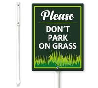 Horienteeon Please Don't Park on Grass Yard Sign with Stakes 20×30cm, Sturdy Aluminum Yard Signs Rust Free, No Parking Signs, Keep Off Grass Sign for Yard Garden Lawn Grass, Stay off Grass Signs
